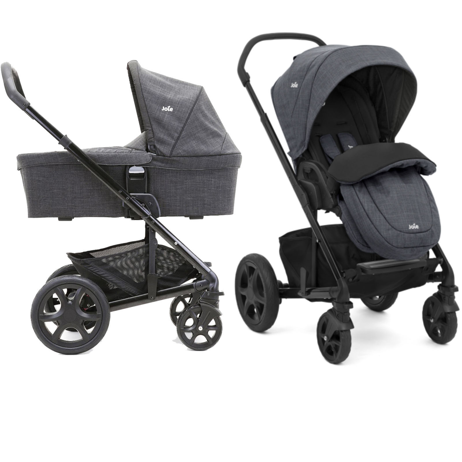 joie chrome dlx pushchair and carrycot pavement