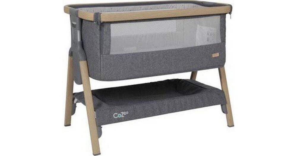 Summer Sale! Tutti Bambini Cozee Bedside Crib Charcoal/oak