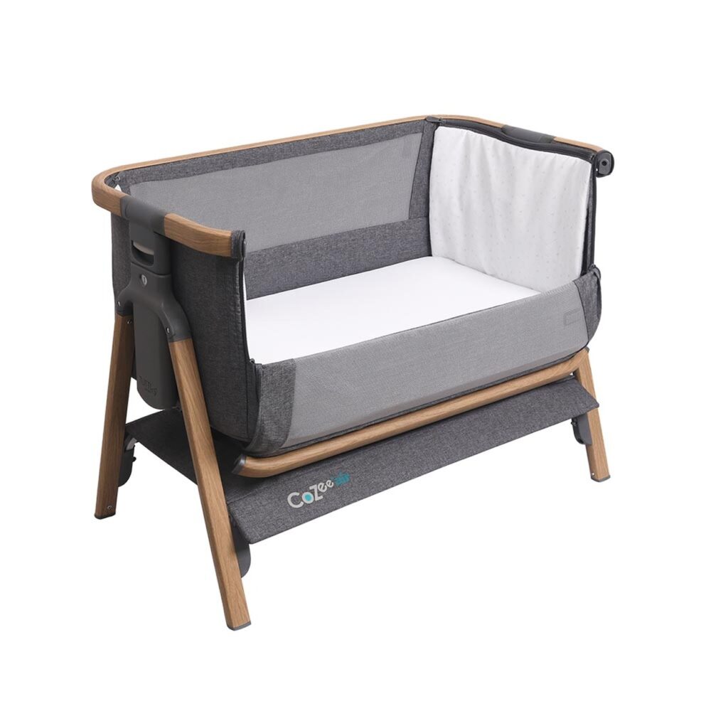 Summer Sale! Tutti Bambini Cozee Bedside Crib Charcoal/oak - Image 3