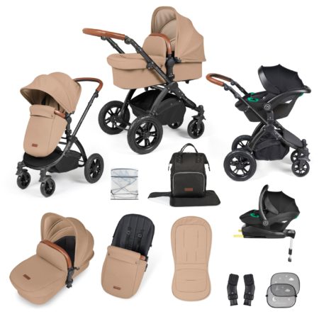 Ickle Bubba Stomp Luxe Stratus I-size Bundle in Desert/black