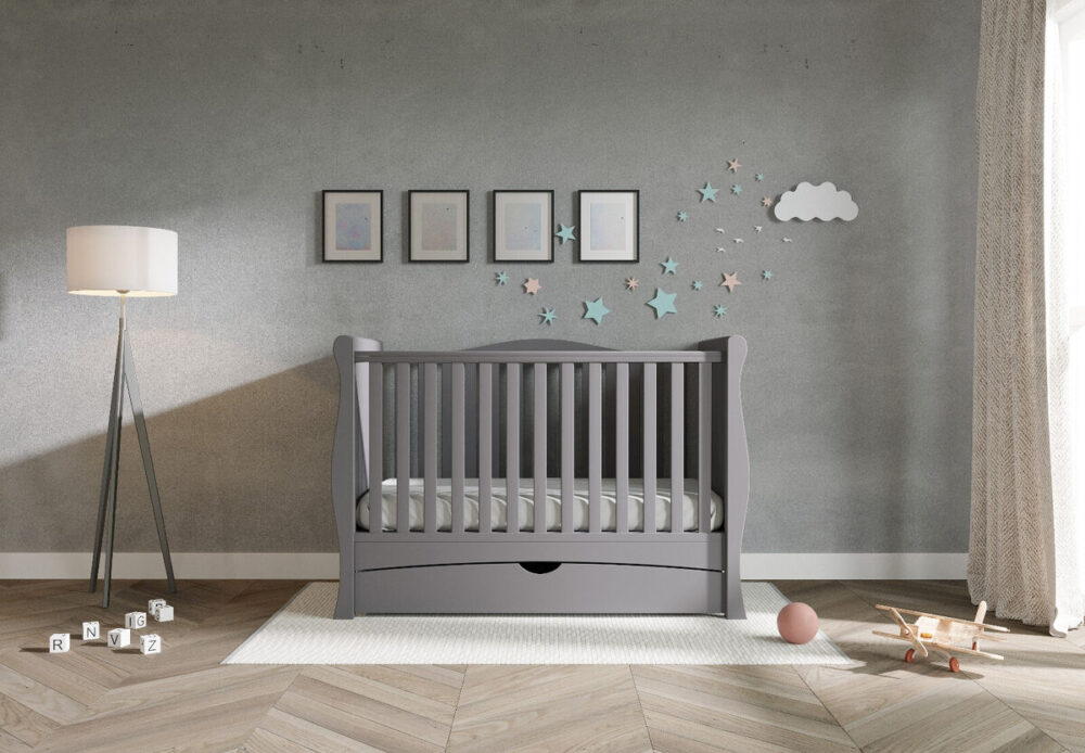 Viculii Gilbert Cot Bed Grey Including Mattress