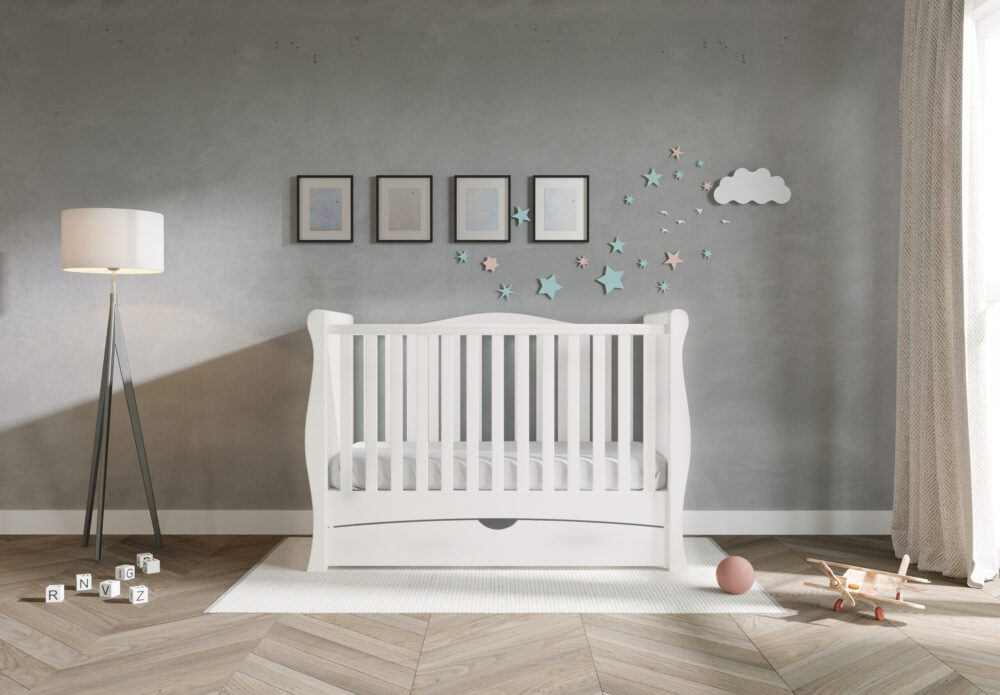 Viculii Gilbert Cot Bed White Including Mattress