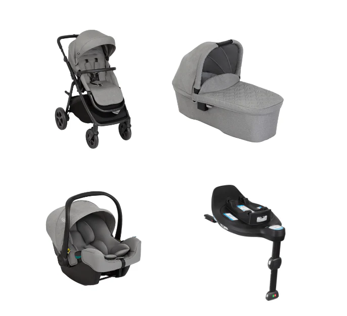 Graco Near2me Dlx Trio Bundle in Ash with Snuglite I-size R129 Isofix Base Clearance Sale!