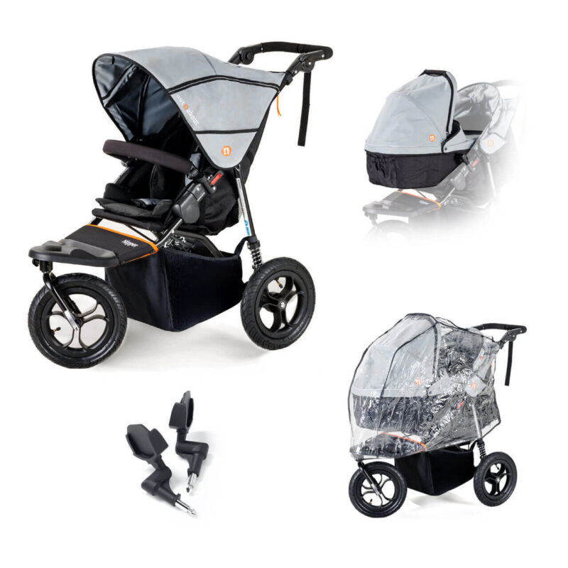 Out'n'about Nipper 360 V5 Single Newborn Bundle in Rocksalt Grey Clearance Sale!