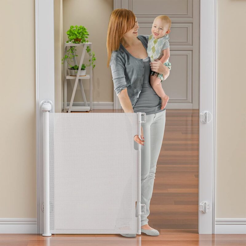 Dreambaby Glide and Hide Extra Tall Retractable Gate in White