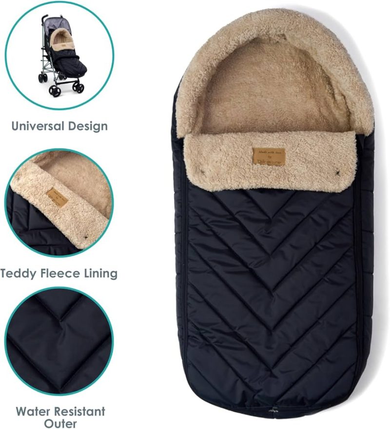 Clair De Lune Snug Universal Pushchair Footmuff in Black