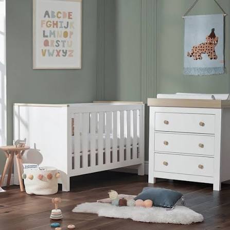 Cuddle Co Luna 2 Piece Furniture Range in White/oak